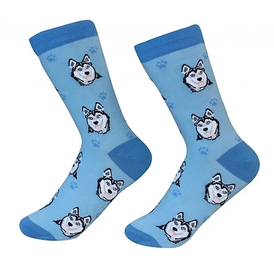 Sock Daddy - Siberian Husky - Blue - Crew - Unisex