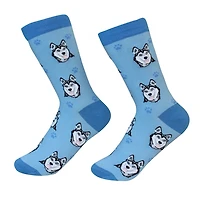 Sock Daddy - Siberian Husky - Blue - Crew - Unisex