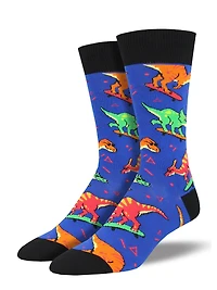 Socksmith - Skate Or Dinosaur - Blue - Crew - Men's
