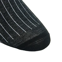 Dapper Classics - Black with Ash Vertical Stripe - Cotton - Over The Calf