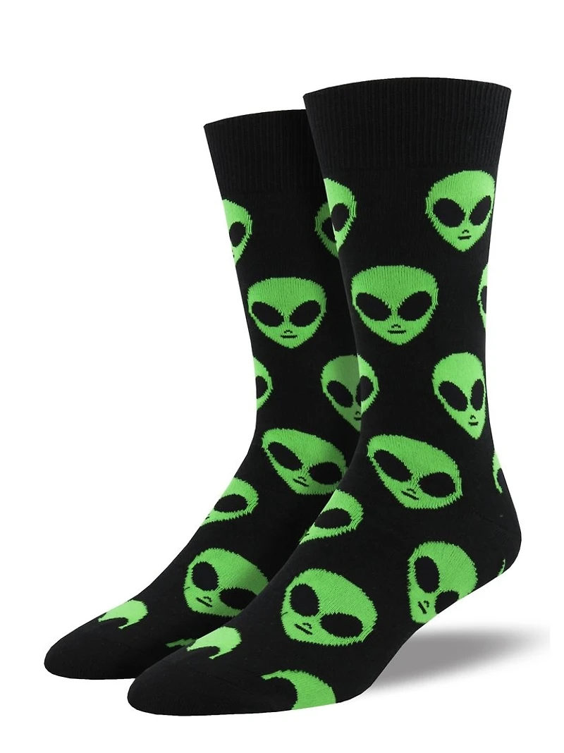 Socksmith - We Come In Peace - Black - Crew - Men's