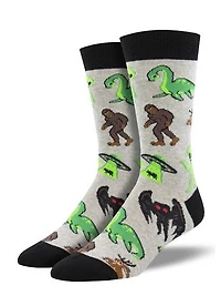 Socksmith - Cryptids - Gray Heather - Crew - Men's