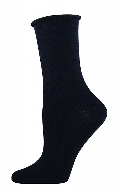 Socksmith - Bamboo - Comfort Solid - Black - Crew - Women's