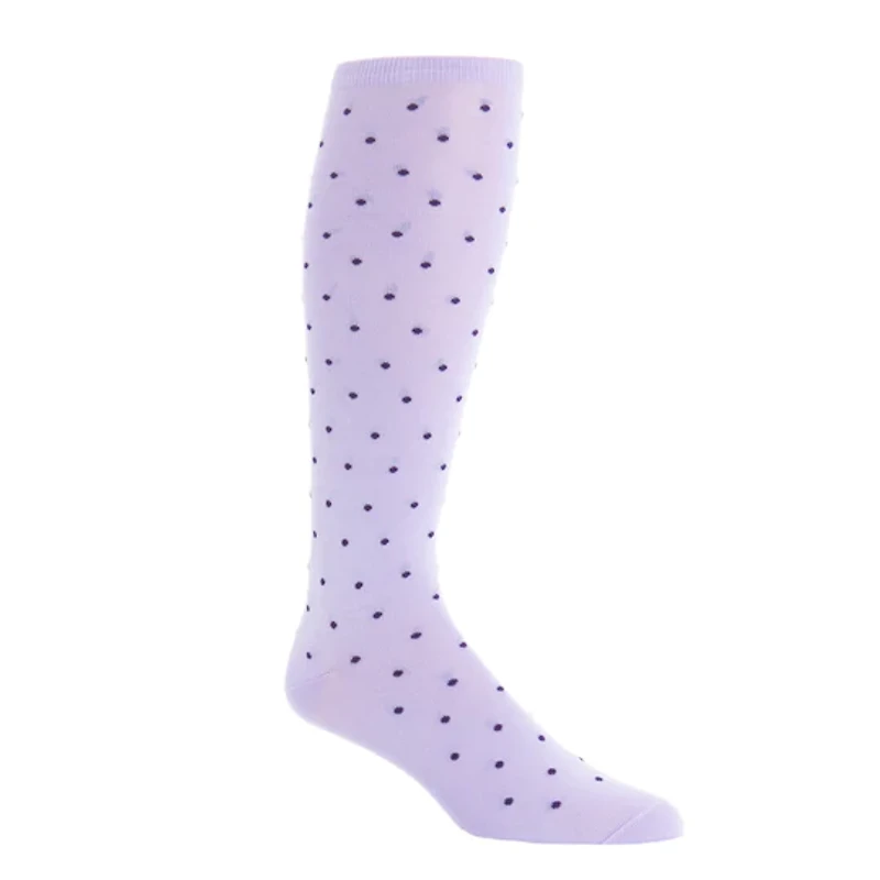 Dapper Classics - Lavender with Purple Dot - Cotton - Over The Calf
