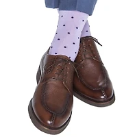 Dapper Classics - Lavender with Purple Dot - Cotton - Over The Calf