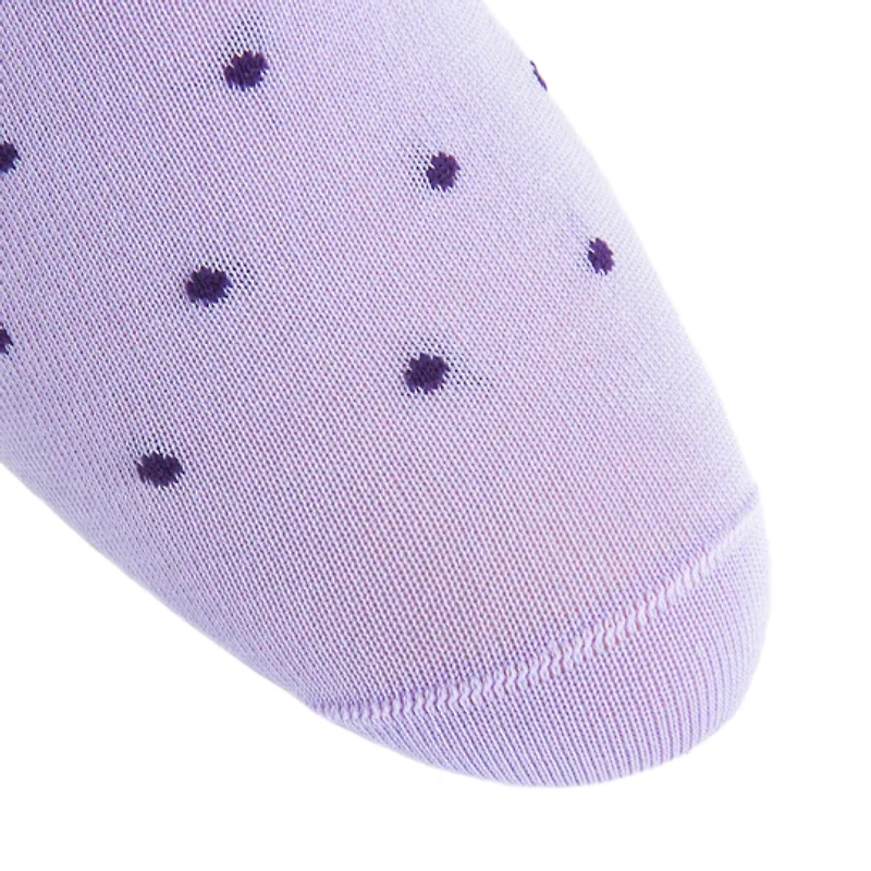 Dapper Classics - Lavender with Purple Dot - Cotton - Over The Calf