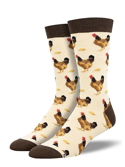 Socksmith - Bamboo - Which Came First? - Ivory Heather - Crew - Men's