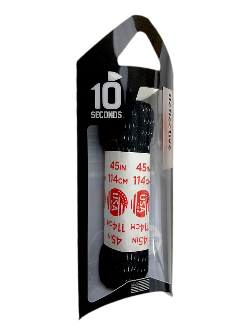 10 Seconds - Flat Reflective Laces Black