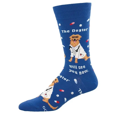 Socksmith - The Dogtor Is In - Blue - Crew - Men's