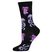 Socksmith - Bamboo - Deep Sea Jellies - Black - Crew - Women's