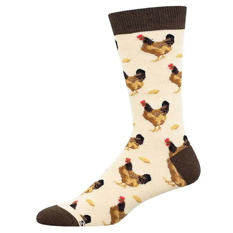 Socksmith - Bamboo - Which Came First? - Ivory Heather - Crew - Men's
