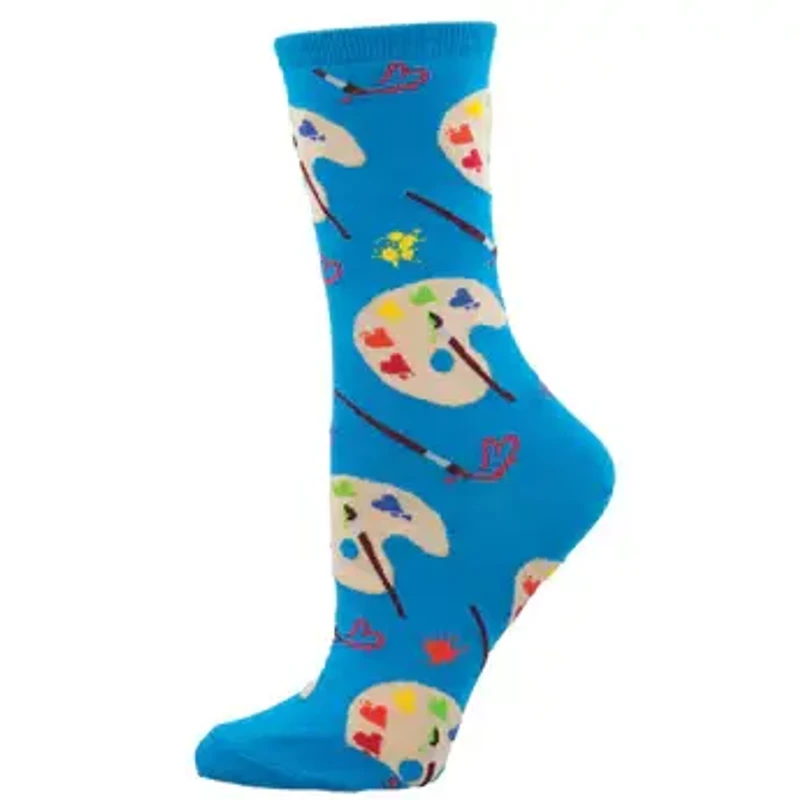 Socksmith - Lovely Art - Blue - Crew - Women's