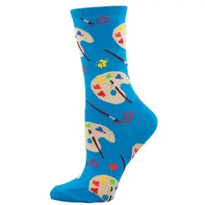 Socksmith - Lovely Art - Blue - Crew - Women's
