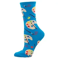 Socksmith - Lovely Art - Blue - Crew - Women's