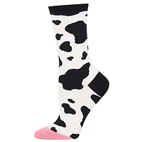 Socksmith - Moooo! - White - Crew - Women's