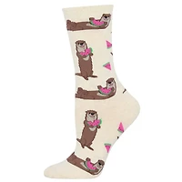 Socksmith - Ottermelon - Ivory Heather- Crew - Women's