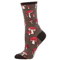 Socksmith - Pretty Fly For A Fungi - Heather Brown - Crew - Women's
