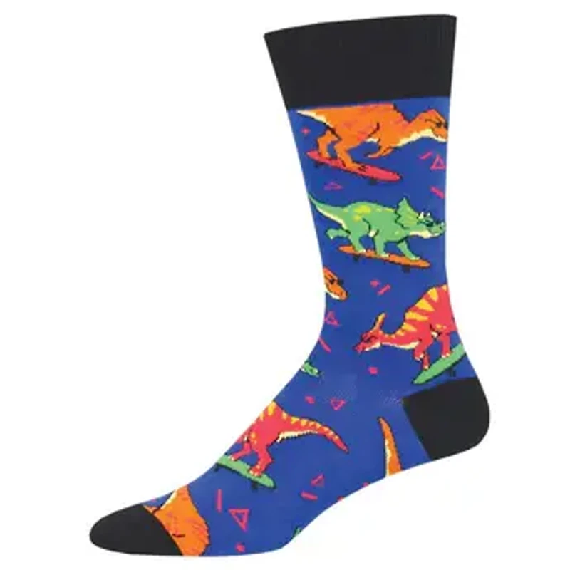 Socksmith - Skate Or Dinosaur - Blue - Crew - Men's