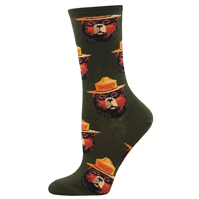 Socksmith - Smokey Face - Green - Crew - Women's