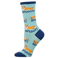 Socksmith - Sploot - Blue - Crew - Women's