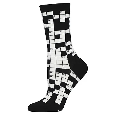 Socksmith - Sunday Crossword - Black - Crew - Women's
