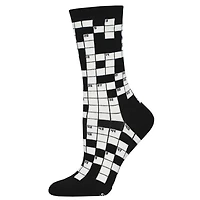 Socksmith - Sunday Crossword - Black - Crew - Women's