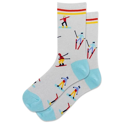 Hot Sox - Metallic Skiers - White - Crew - Women's