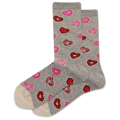 Hot Sox - Donut Hearts Gray Heather Crew Kid's