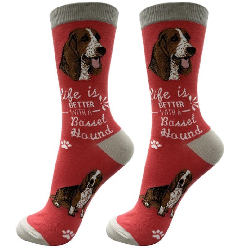 LIFE IS BETTER - Bassett Hound - Crew - OSFM