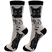LIFE IS BETTER - Black Cat - Crew - OSFM