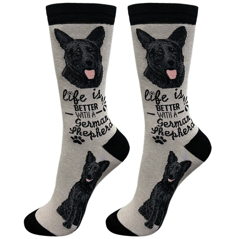 LIFE IS BETTER - Black German Shepherd - Crew - OSFM