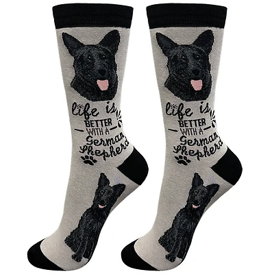 LIFE IS BETTER - Black German Shepherd - Crew - OSFM