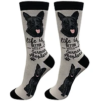 LIFE IS BETTER - Black German Shepherd - Crew - OSFM