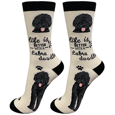 LIFE IS BETTER - Black Labradoodle - Crew - OSFM