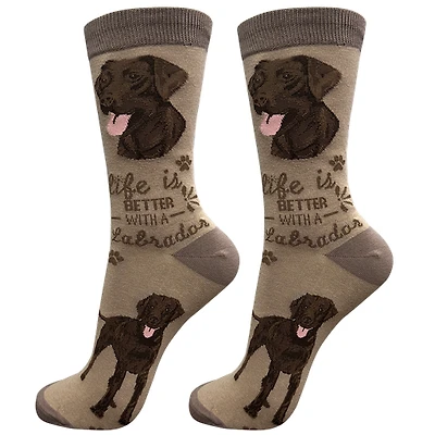 LIFE IS BETTER - Chocolate Lab - Crew - OSFM