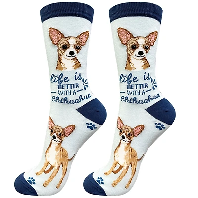 LIFE IS BETTER - Fawn Chihuahua - Crew - OSFM