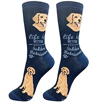 LIFE IS BETTER - Golden Retriever - Navy - Crew - OSFM