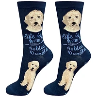 LIFE IS BETTER - Goldendoodle - Navy - Crew - OSFM