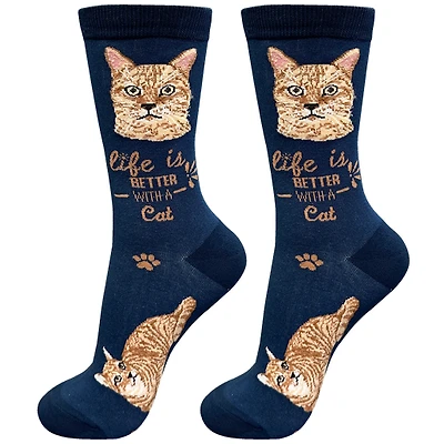 LIFE IS BETTER - Orange Tabby - Crew - OSFM