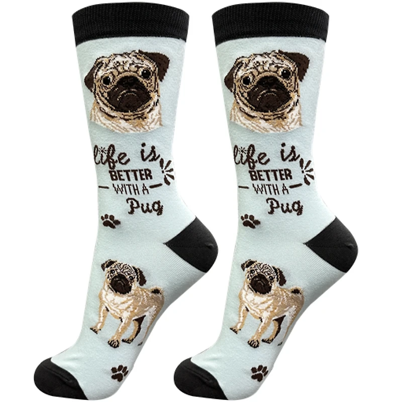 LIFE IS BETTER - Tan Pug - Crew - OSFM