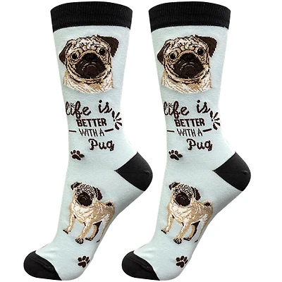 LIFE IS BETTER - Tan Pug - Crew - OSFM