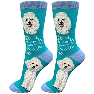 LIFE IS BETTER - White Poodle - Crew - OSFM