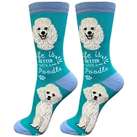 LIFE IS BETTER - White Poodle - Crew - OSFM
