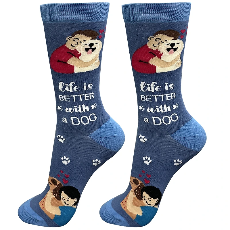 LIFE IS BETTER - I Love My Dog/Mutt - Crew - OSFM