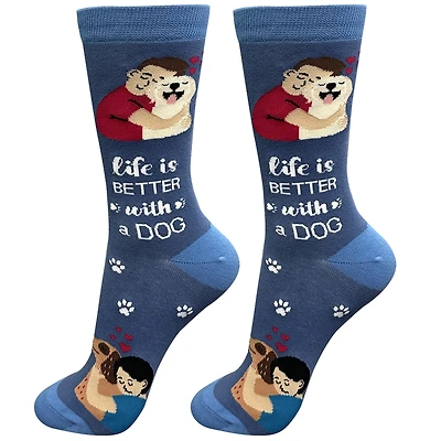 LIFE IS BETTER - I Love My Dog/Mutt - Crew - OSFM