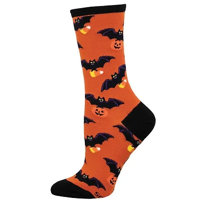 Socksmith - Going Batty For Candy - Orange - Crew - Women's