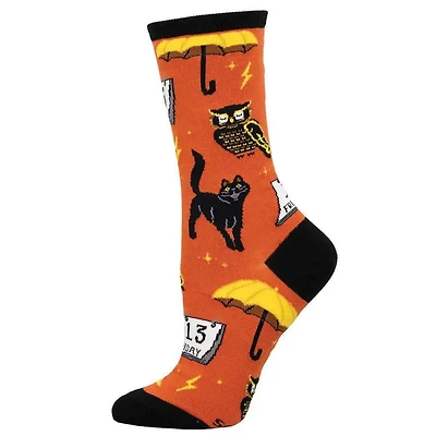 Socksmith - Feeling Superstitious - Orange - Crew - Women's