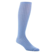 Dapper Classics - Azure Blue Ribbed - Cotton - Over The Calf