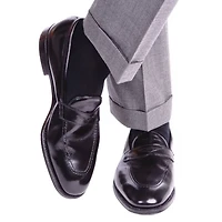 Dapper Classics - Black Solid Ribbed - Cotton - Over The Calf