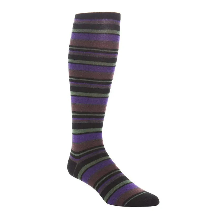 Dapper Classics - Black with Pine Green/Royal Purple/Charcoal/Coffee Brown - Merino Wool - Over The Calf
